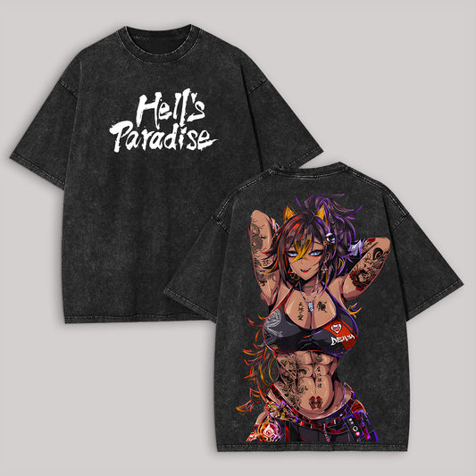 Hell's Paradise: Jigokuraku Printed Unisex Washed T-Shirt