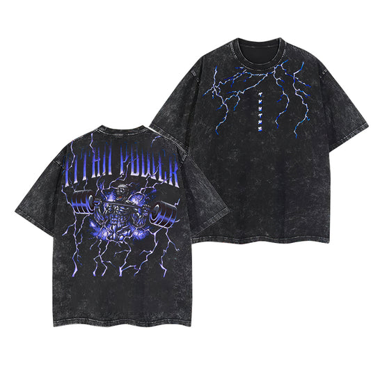 Attack On Titan Printed Oversize Washed T-Shirt- Unisex