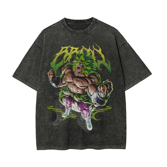 Dragon Ball Super Broly Vintage Oversize Washed T-Shirt- Unisex