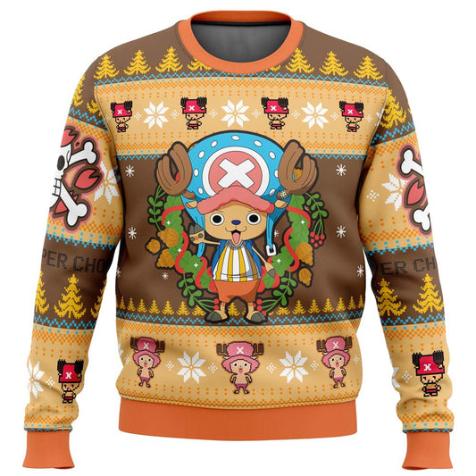 Christmas Tony Chopper One Piece Print Ugly Christmas Sweatshirt