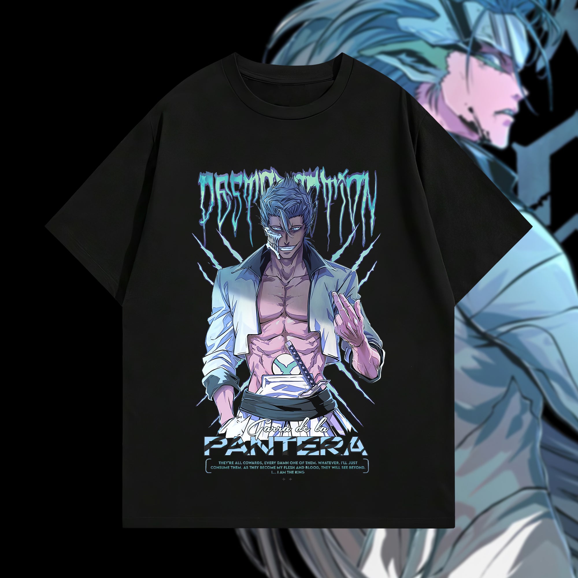 Bleach Grimmjow Jaegerjaques Printed Oversized Unisex T-shirts