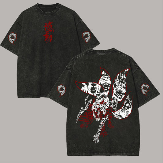 Naruto Kurama Printed Unisex Washed T-Shirt