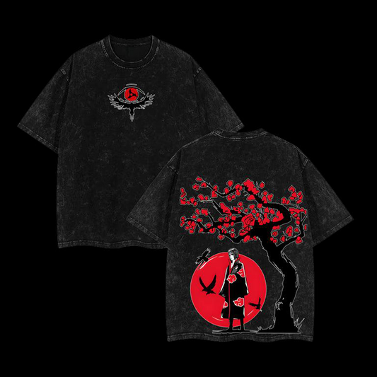Vinatge Naruto Printed Unisex Washed T-Shirt