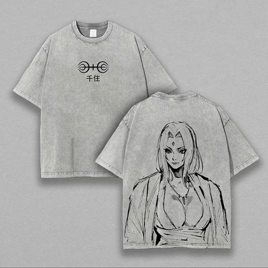 Naruto Tsunade Printed Unisex Washed T-Shirt