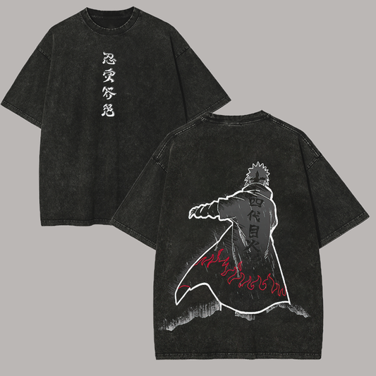 Naruto Namikaze Minato Printed Unisex Washed T-Shirt