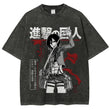 Attack On Titan Printed Oversize Washed T-Shirt- Unisex