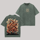 Jinchuriki Kurama Nine Tailed Fox Naruto Shippuden Oversize Washed T-Shirt