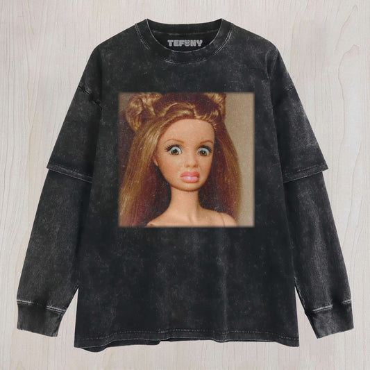 BARBIE GIRL MEME LAYERED LONG SLEEVE