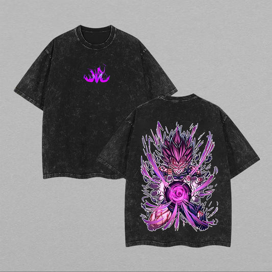 Dragon Ball Vegeta Printed Unisex Washed T-Shirt