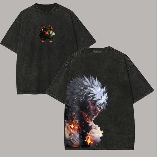 My Hero Academia Katsuki Bakugo Printed Unisex Washed T-Shirt