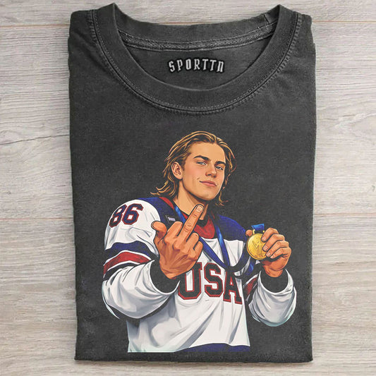 Jack Hughes Champion USA Tee