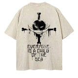 Everyone Is A Child Of The Sea Printed   Washed T-Shirt- Unisex