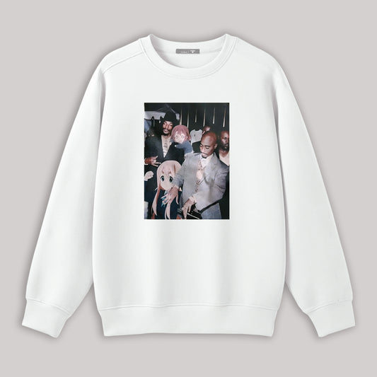 Tupac Shakur And K-On! Printed Fleece-lined Unisex Sweatshirt